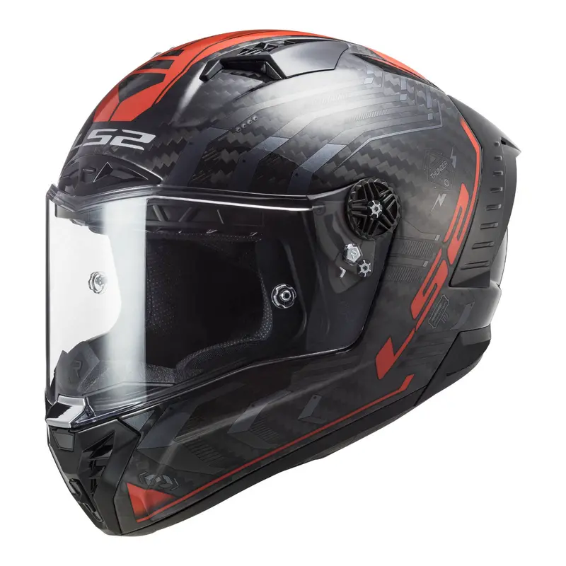 Ls2 Ff805 Thunder Carbon Sputnik Helmet - Gloss Metal / Red (L) #Ls2ff805metredl 1