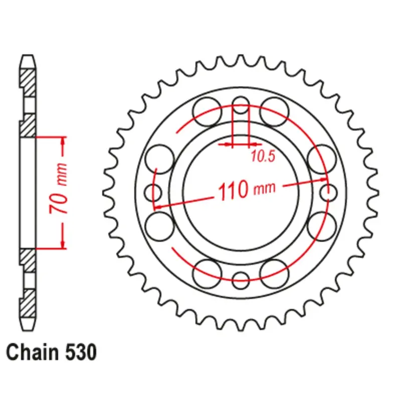 New Mtx 41T Sprocket Steel - Rear For Honda 11-413-41 1