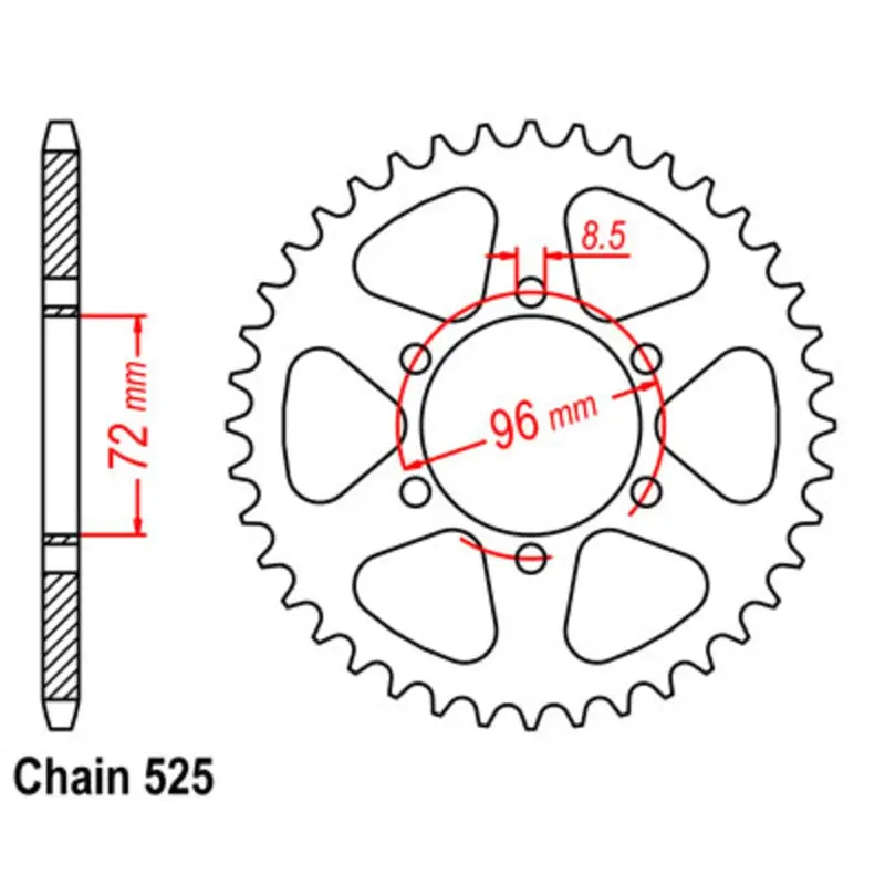 New Mtx 42T Sprocket Steel - Rear For Suzuki 11-301-42 1