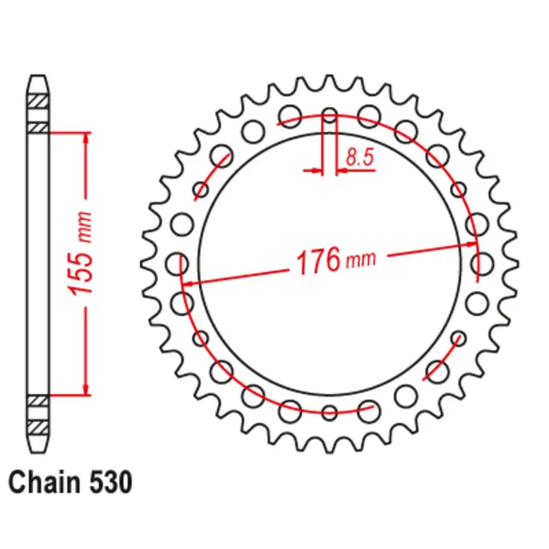 New Mtx 42T Sprocket Steel - Rear For Triumph 11-Tr2-42 1