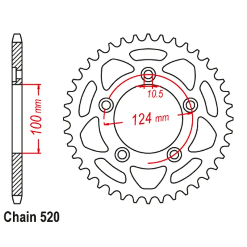 New Mtx 43T Sprocket Steel - Rear For Ducati 11-746-43 1