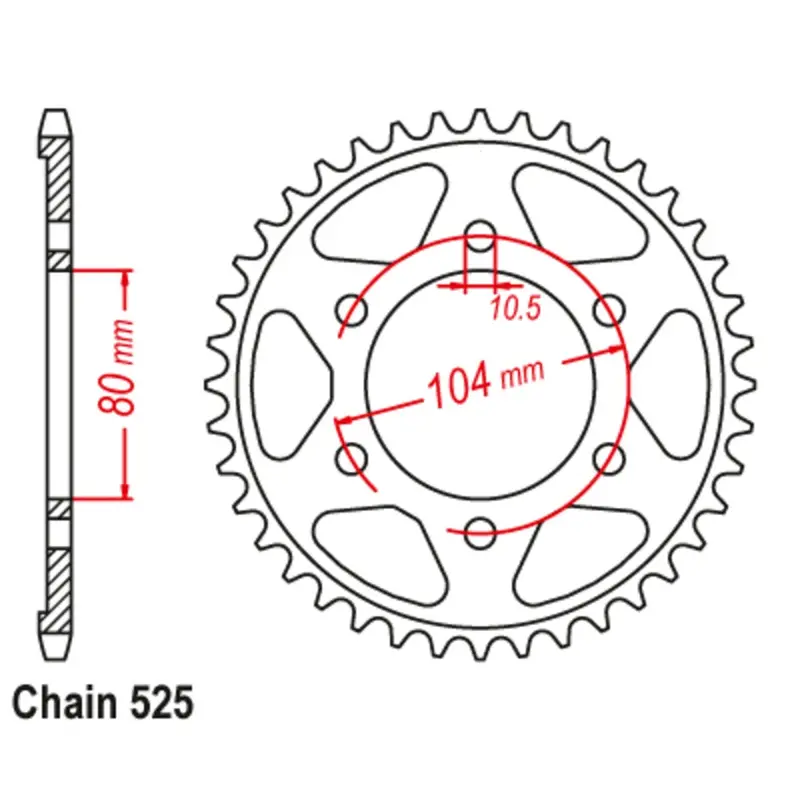 New Mtx 43T Sprocket Steel - Rear For Kawasaki 11-503-43 1