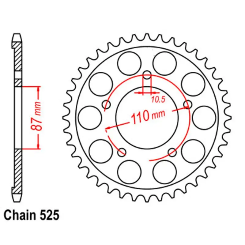 New Mtx 45T Sprocket Steel - Rear For Suzuki 11-33C-45 1