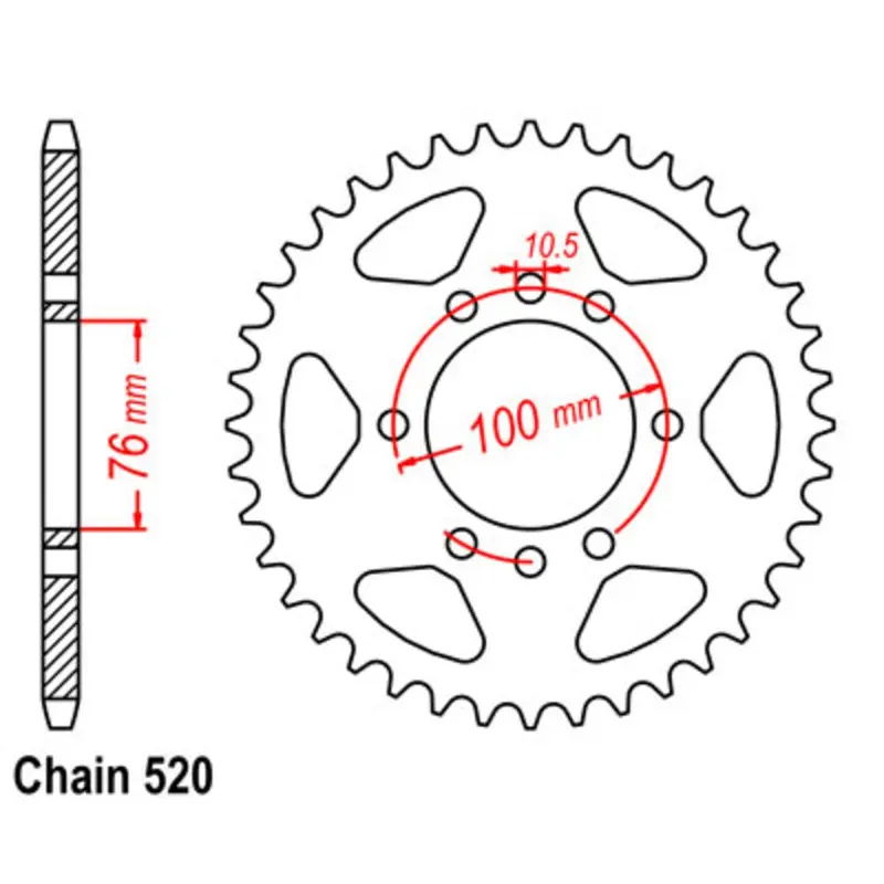 New Mtx 45T Sprocket Steel - Rear For Suzuki 11-374-45 1