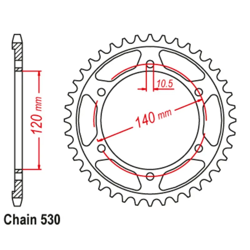 New Mtx 45T Sprocket Steel - Rear For Suzuki 11-Zzr-45 1