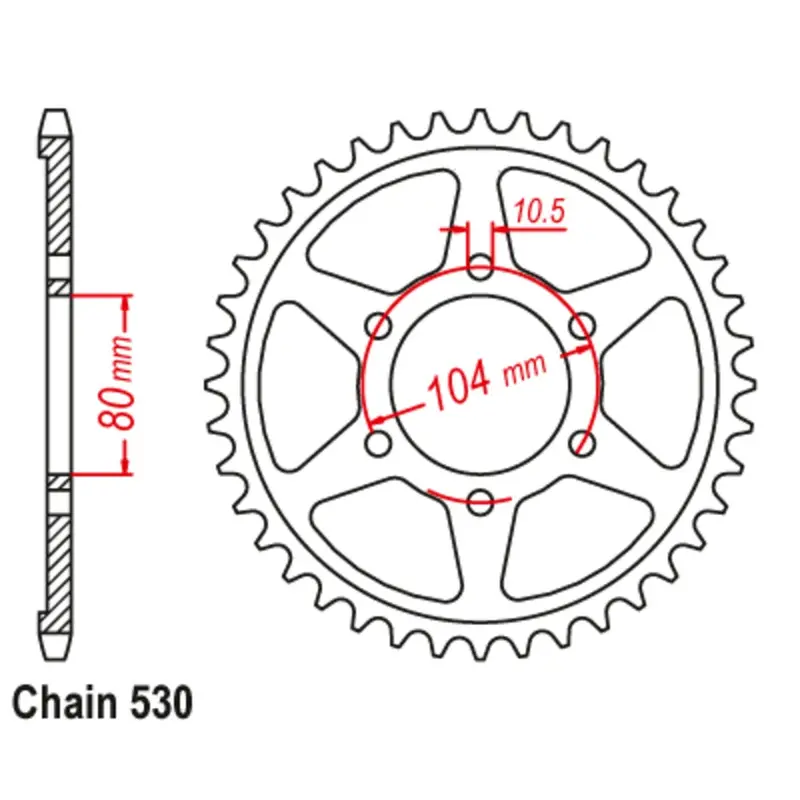 New Mtx 46T Sprocket Steel - Rear For Kawasaki 11-054-46 1