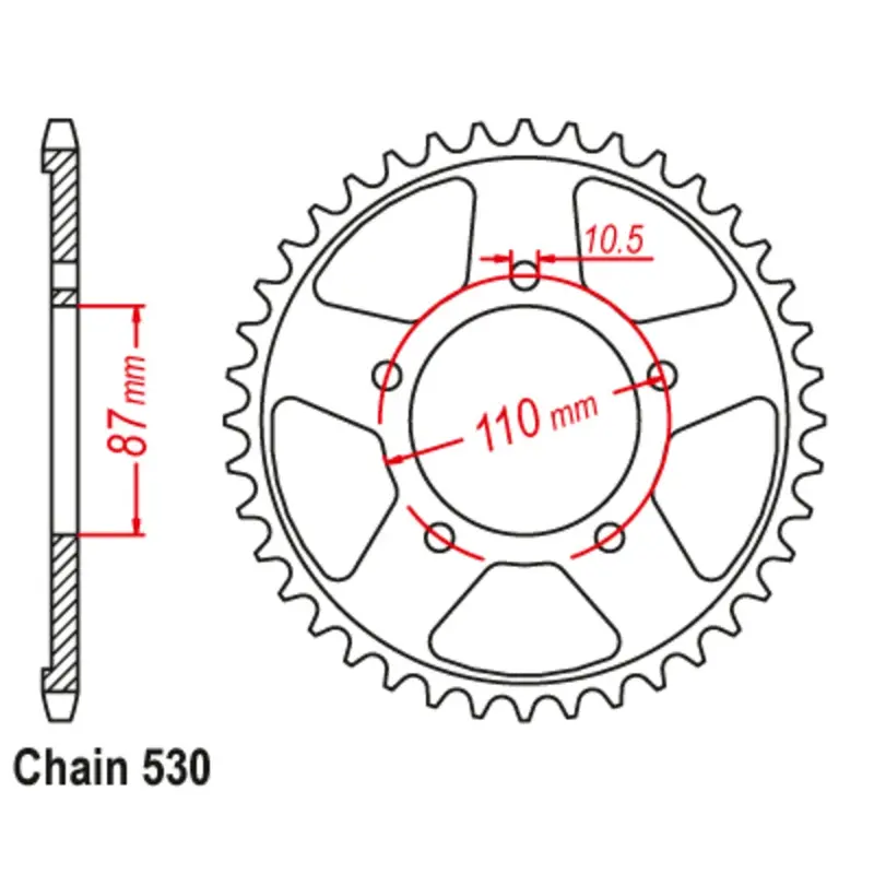 New Mtx 46T Sprocket Steel - Rear For Suzuki 11-27A-46 1