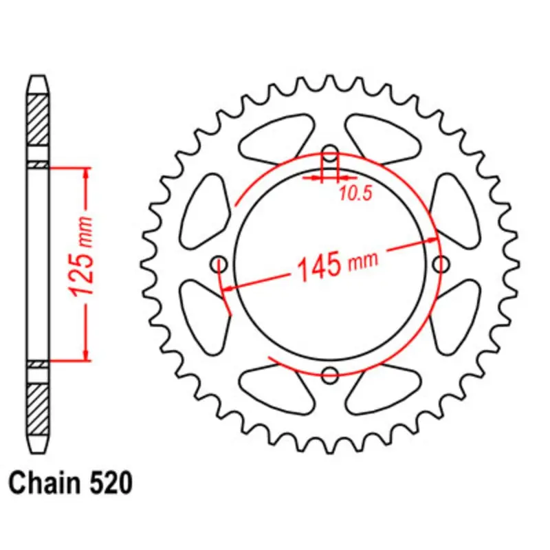 New Mtx 46T Sprocket Steel - Rear For Yamaha 11-5Y1-46 1