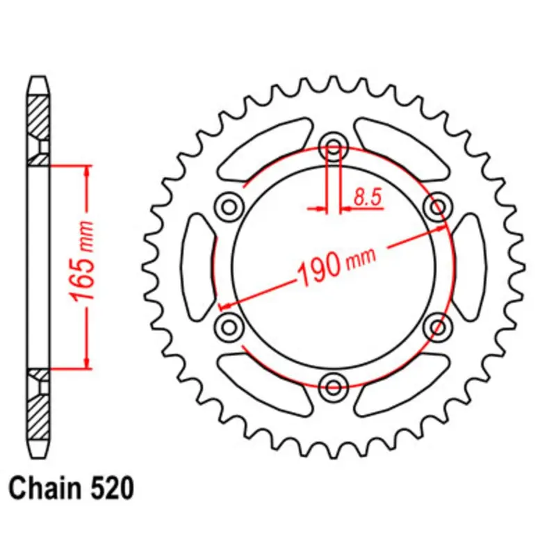 New Mtx 48T Sprocket Steel - Rear For Ktm 11-Km2-48 1