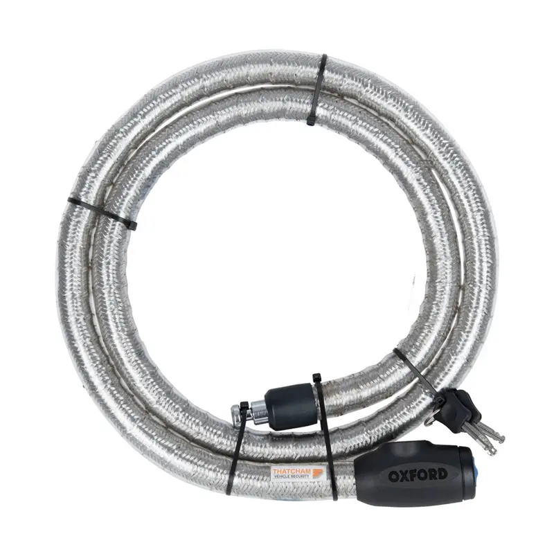 New Oxford Revolver 1.8M Silver Cable Lock #Oxof232 1