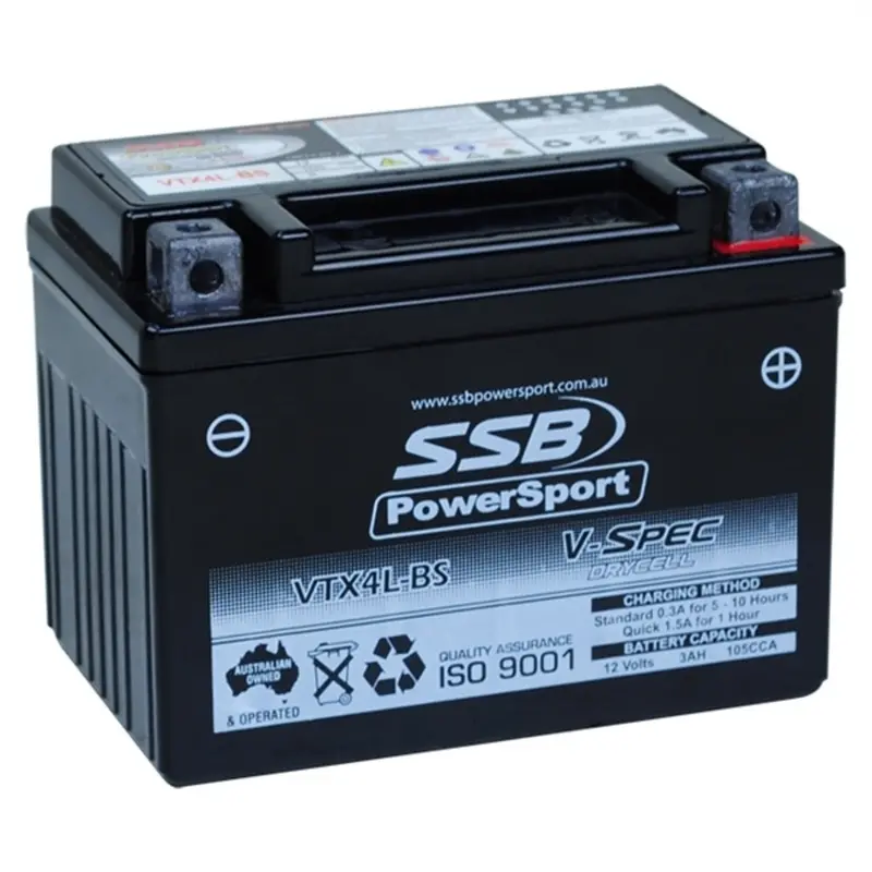 New Ssb 12 Volt V-Spec High Perform Agm Battery 4-Vtx4l-Bs 1