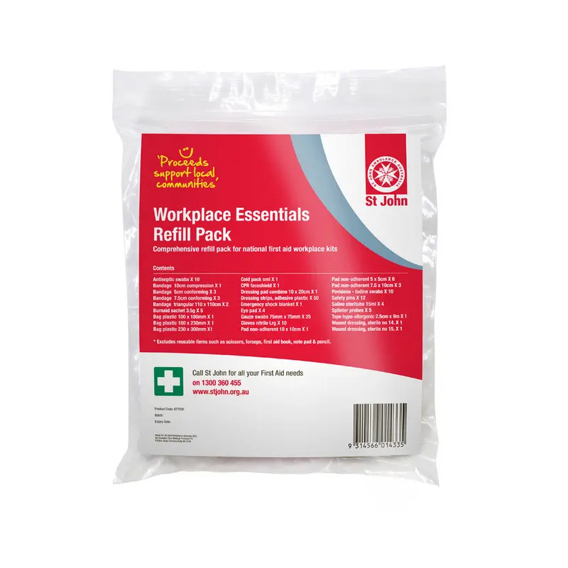 New St John Ambulance Workplace Essentials First Aid Refill Pack #677505 1