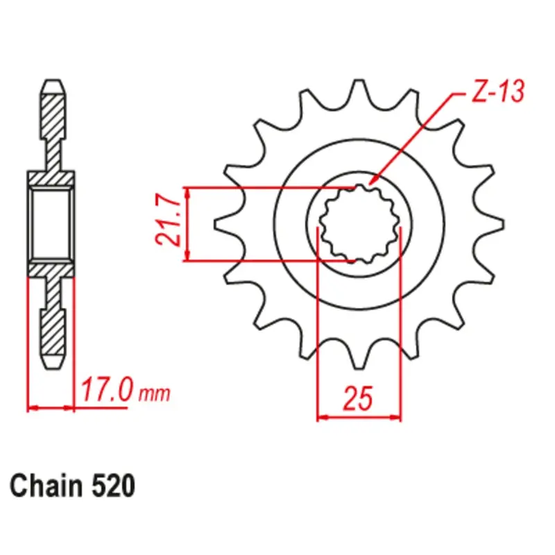New Supersprox 16T Sprocket - Front For Honda 10-Mgz-16 1
