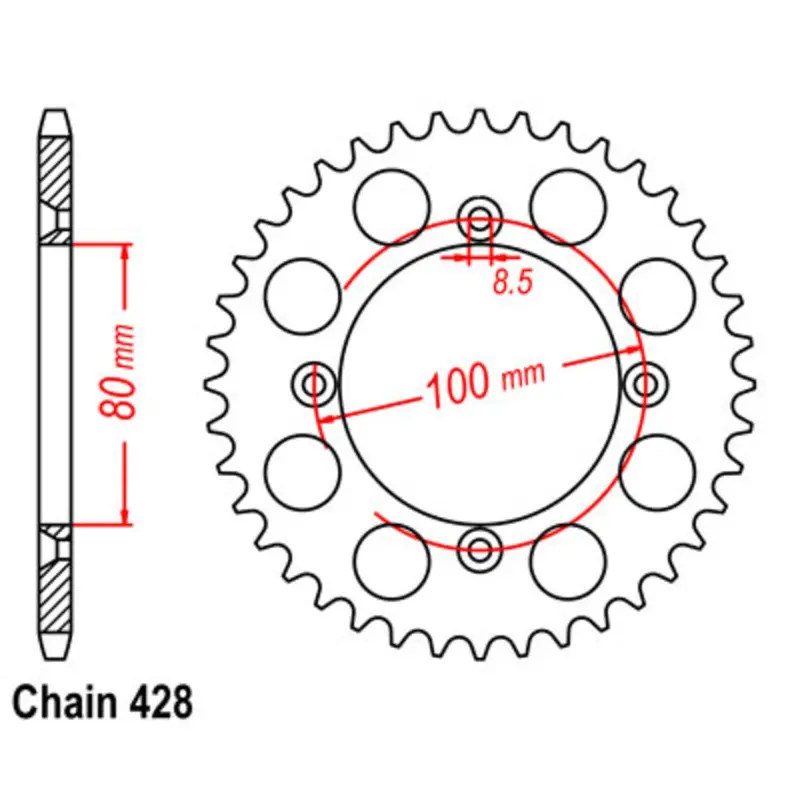 New Supersprox 46T Sprocket Steel - Rear For Honda 11-K28-46 1