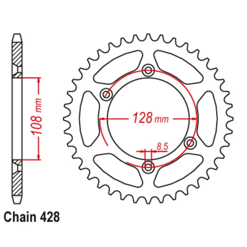 New Supersprox 48T Sprocket Steel - Rear For Suzuki 11-08G-48 1