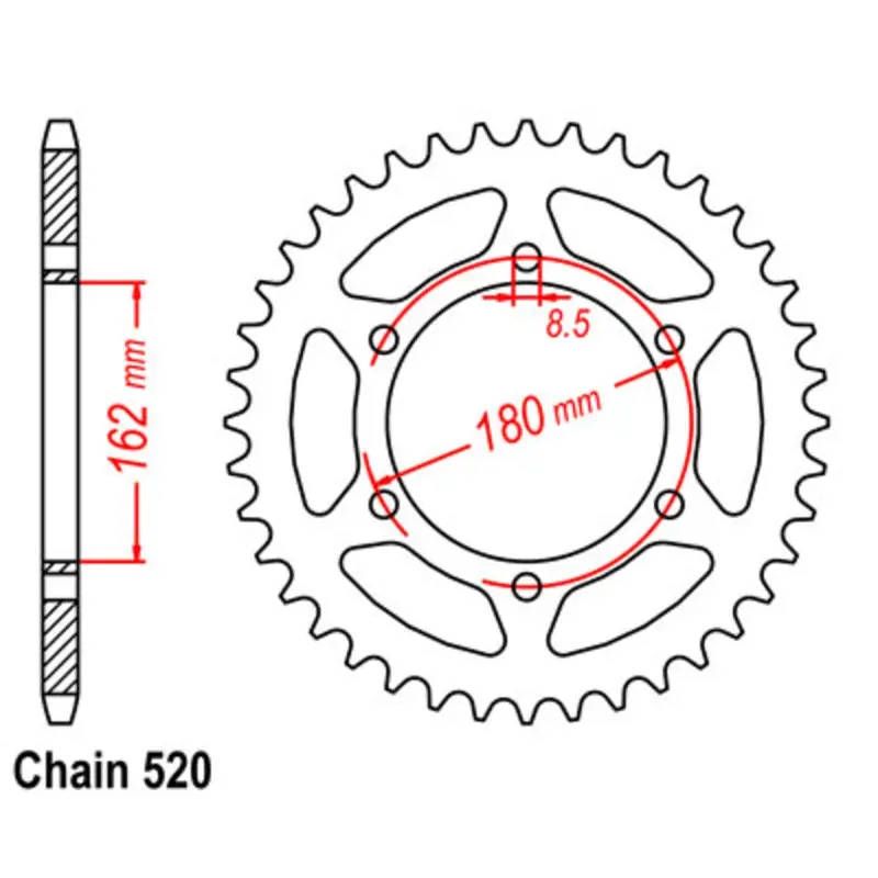 New Supersprox 52T Sprocket Steel - Rear For Suzuki 11-406-52 1