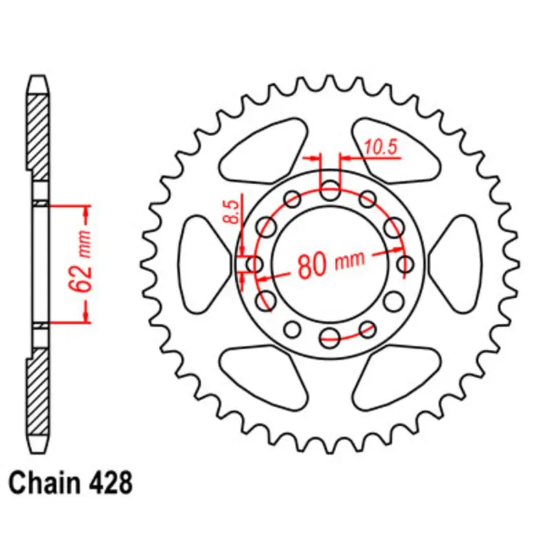 New Supersprox 54T Sprocket Steel - Rear For Yamaha 11-248-54 1