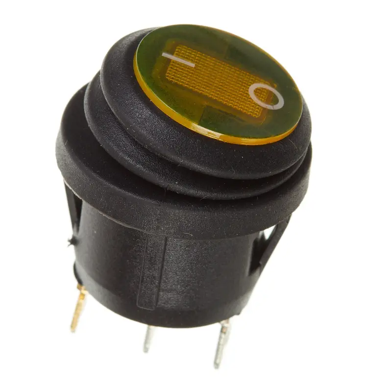 New Whites 12V Rocker Switch On-Off Yellow Waterproof Round #Sww003 1