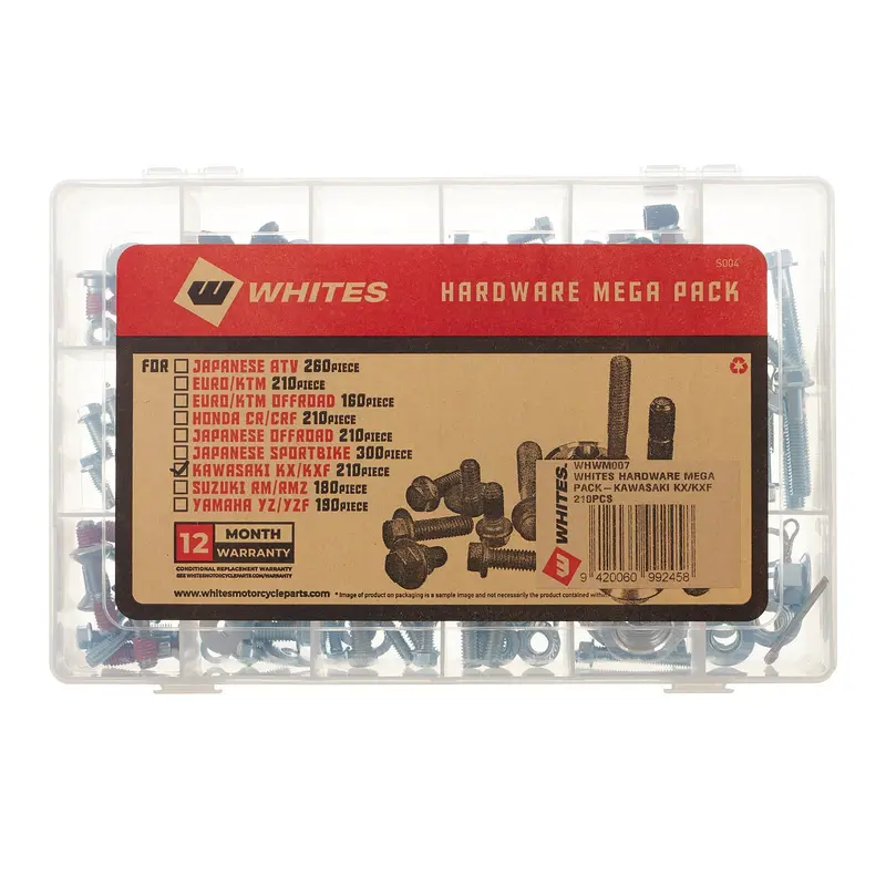 New Whites Hardware Mega Pack For Kawasaki Kx / Kxf 210Pcs #Whwm007 1