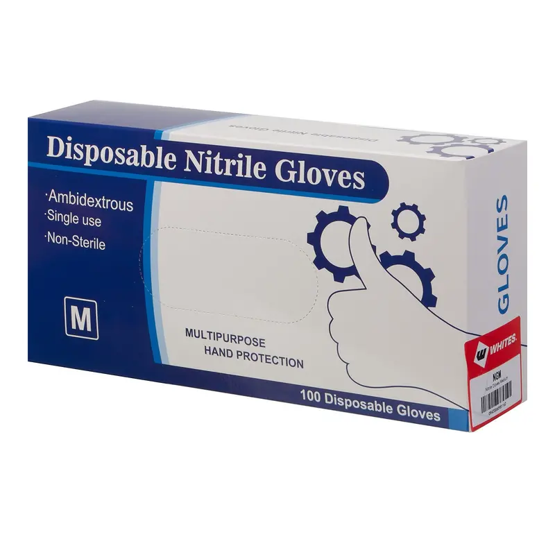 New Whites Nitrile Gloves (M) #Ngm 1