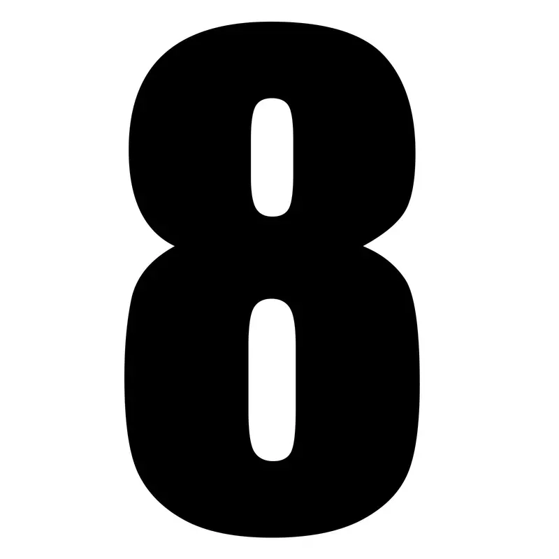 New Whites Race Number - Black Sticker #8 (10 Pack) #Nu6b8 1