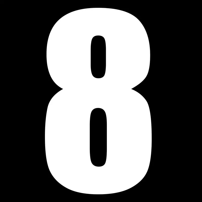 New Whites Race Number - White Sticker #8 (10 Pack) #Nu6w8 1