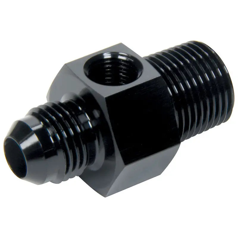 Allstar Performance 49763 Gauge Adapter – Converts 3/8" Npt To -6An Male And 1/8" Npt 1