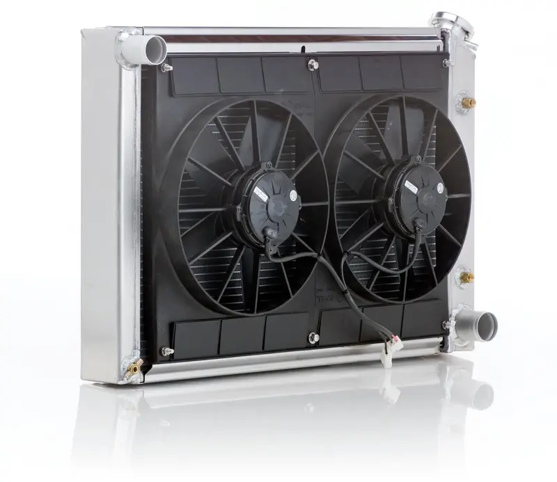 Be Cool 83195 Radiator Module Factory-Fit Polished Finish For 40-42 Willys W/Auto Trans Driver Side Be Cool Radiator 1