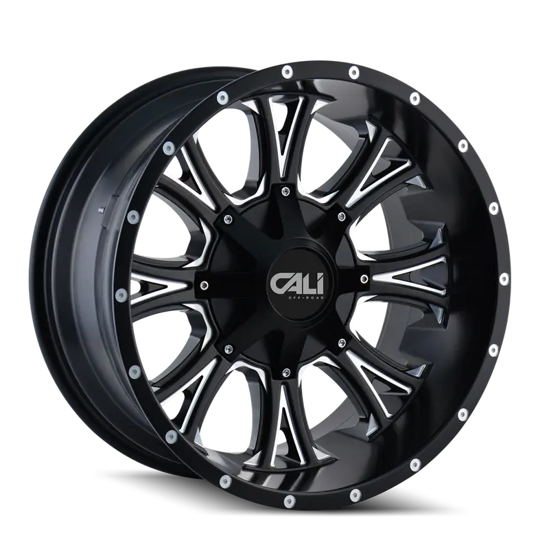 Cali Off-Road 9101-2937M18 Americana (9101) Satin Black/Milled Spokes 20X9 6-135/6-139.7 18Mm 108.0Mm 1