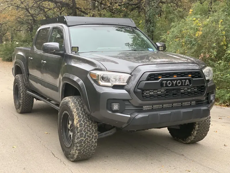 Cali Raised Led 39393423949866 05-21 Tacoma Premium Roof Rack 43 In Dual Function 2 Wire Harnesses No Switch Led Light Bar Amber Tall No Lights Cali Raised Led 1