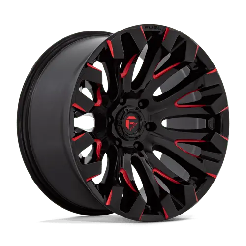Fuel D82920008447 Forged Aluminum Wheel – 20X10, 6X5.5 Bolt Pattern, Gloss Black With Mill-Red Lip, -18Mm Offset 1