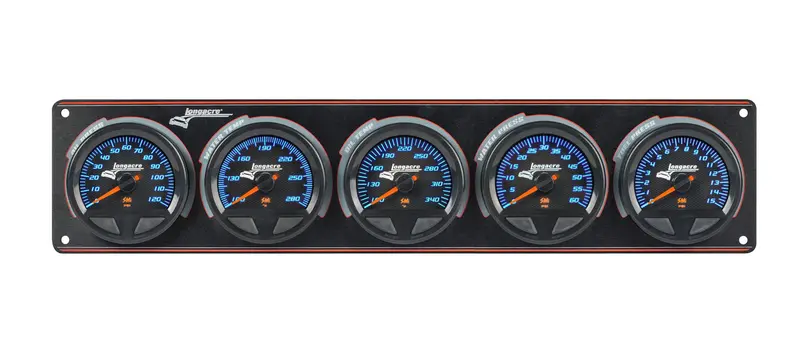 Longacre Waterproof 5-Gauge Dash Panel – Oil Pressure, Water Temp, Oil Temp, Fuel & Voltage 1
