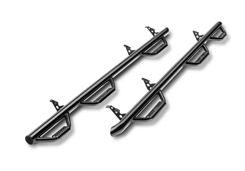 N-Fab C92115Cc-6 Gloss Black Nerf Step System With Bed Access Steps For 1992–2000 Chevy/Gmc 2500/3500 Crew Cab 8' Beds 1