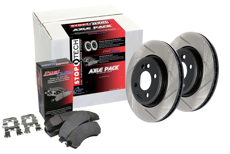 Stoptech 937.33553 Street Axle Pack – Slotted Rear Brake Kit 1