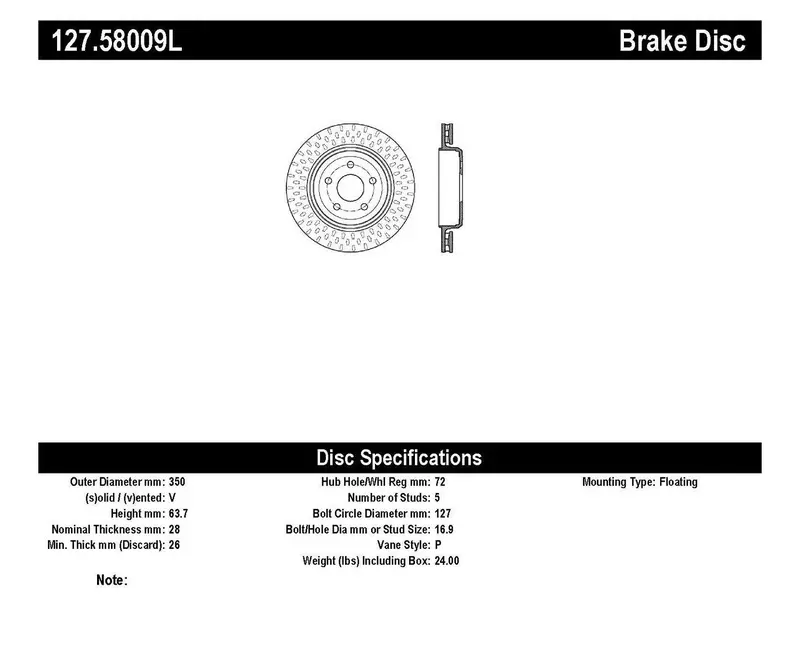 Stoptech Sport Drilled And Slotted Rear Left Brake Rotor 127.58009L – Precision-Machined For Performance 1