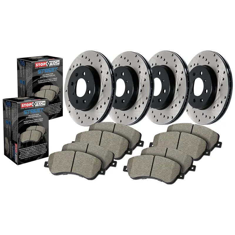 Stoptech Street Axle Pack – Drilled Front & Rear Brake Kit (936.34151) 1