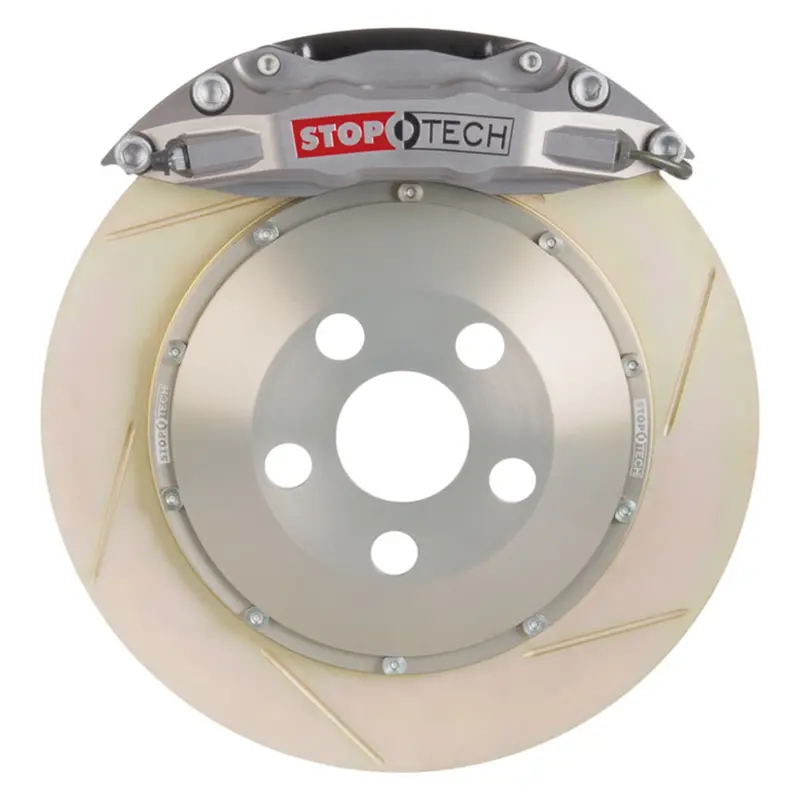 Stoptech Trophy Sport Big Brake Kit – Rear, Silver Calipers With Slotted Two-Piece Rotors 1