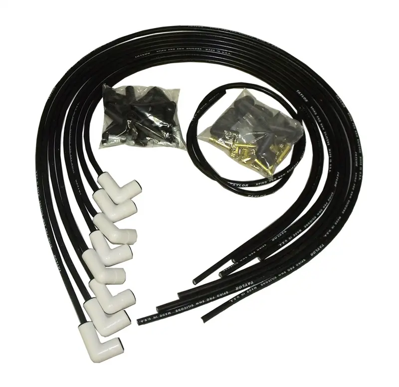Taylor Cable 75205 Spiro-Pro 8Mm Red Ignition Wire Set – 11.75" Length, 180° Plug Boots 1